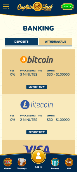 captain jack deposit limits