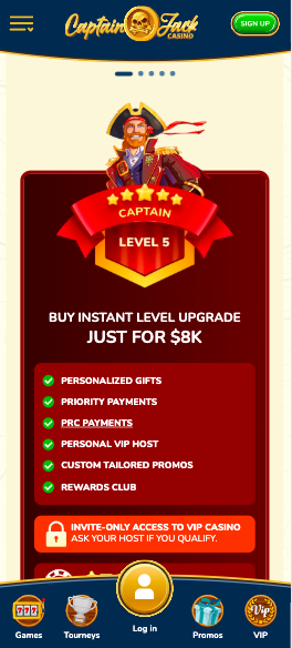 captain jack vip level 5