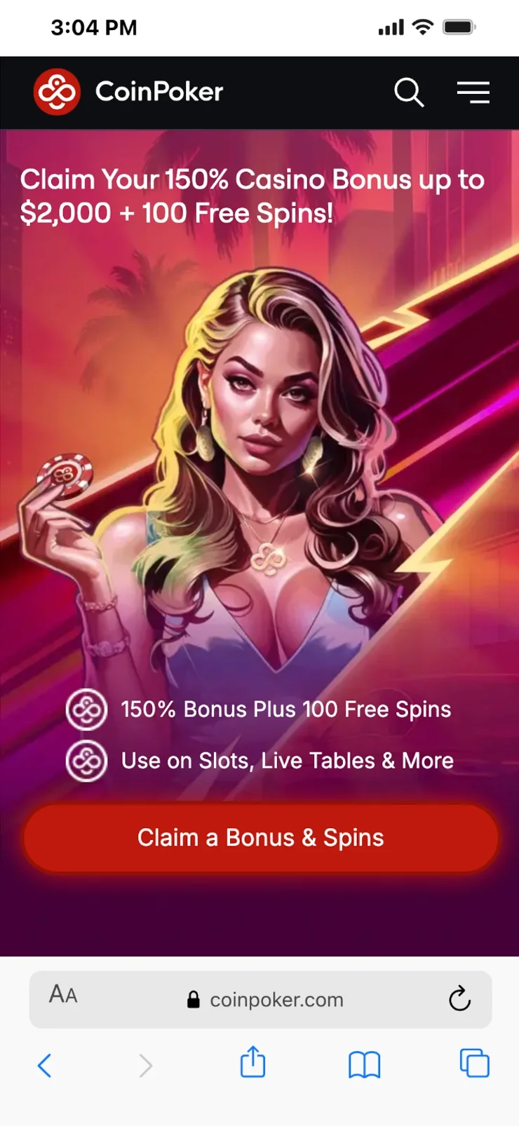 CoinPoker tournament lobby