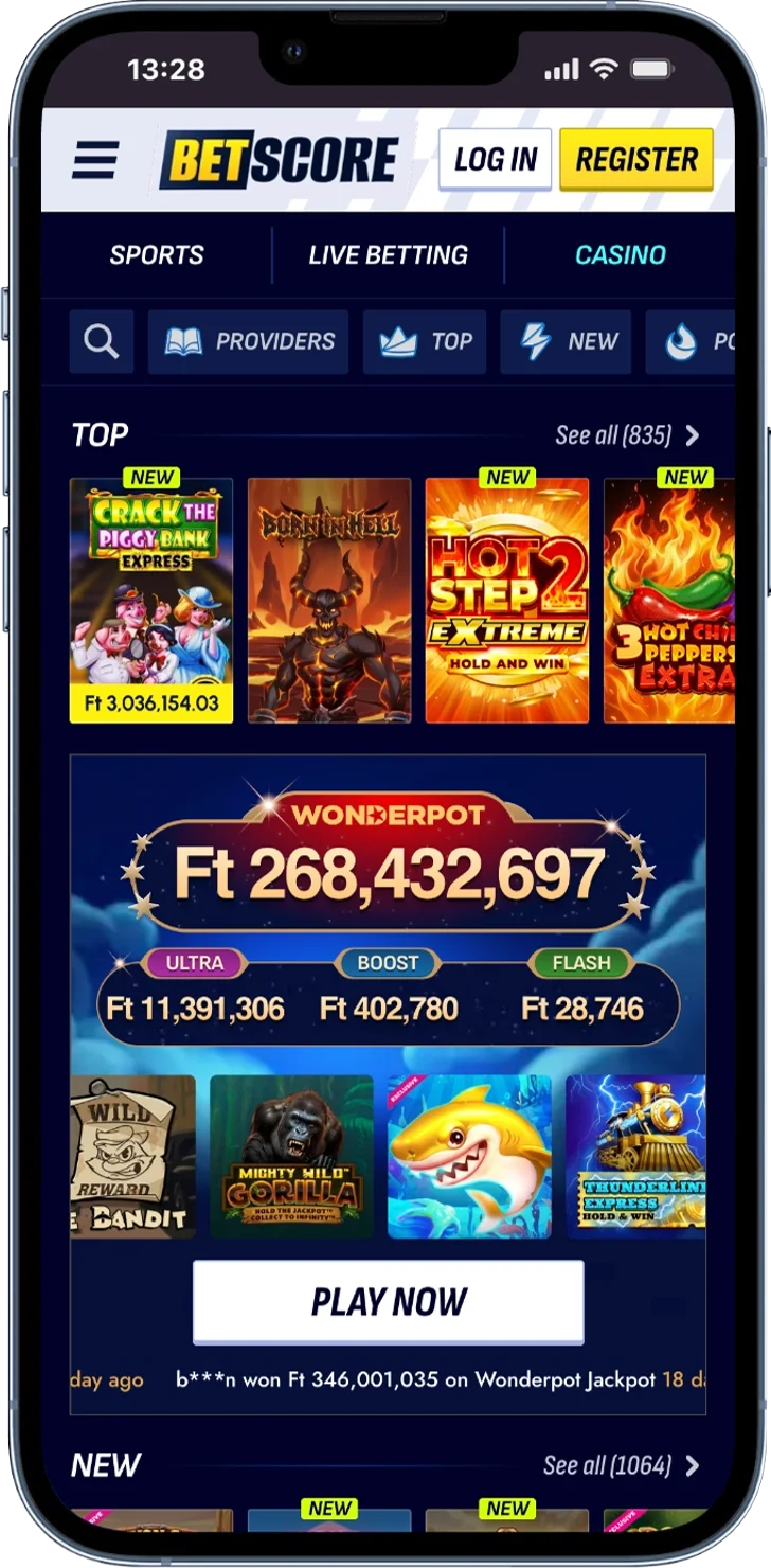 Betscore casino slots game library on mobile