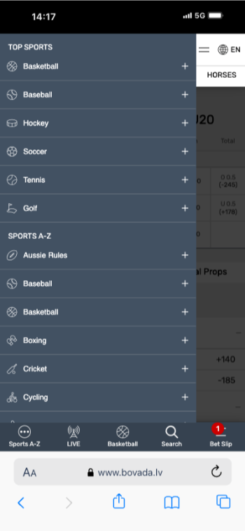 Bovada Golf Betting Site