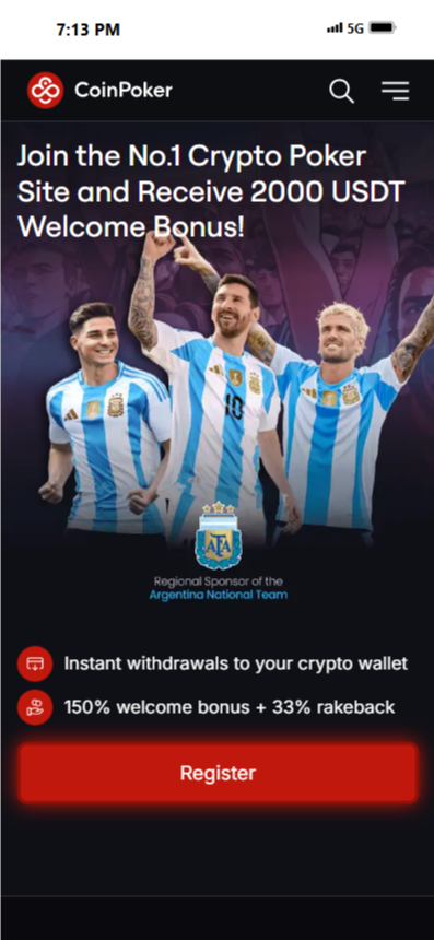 CoinPoker working with national football team of Argentina