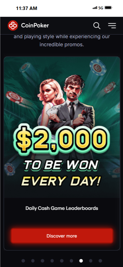 CoinPoker's cash game leaderboard offer