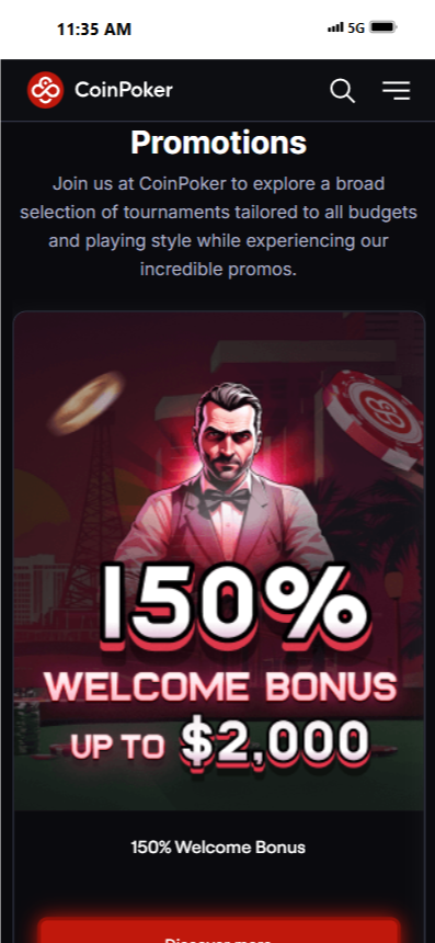 CoinPoker's welcome offer