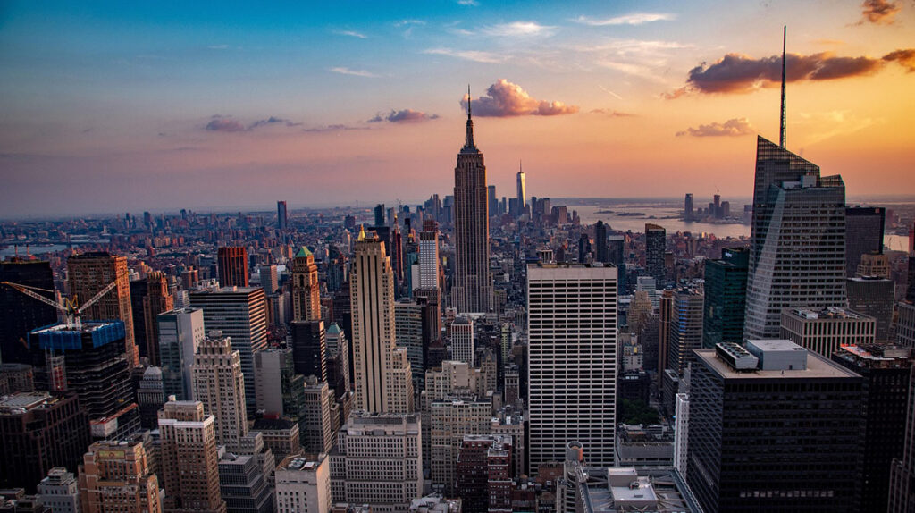 Downtown New York Manhattan Sunset Empire State Building