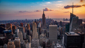 Downtown New York Manhattan Sunset Empire State Building