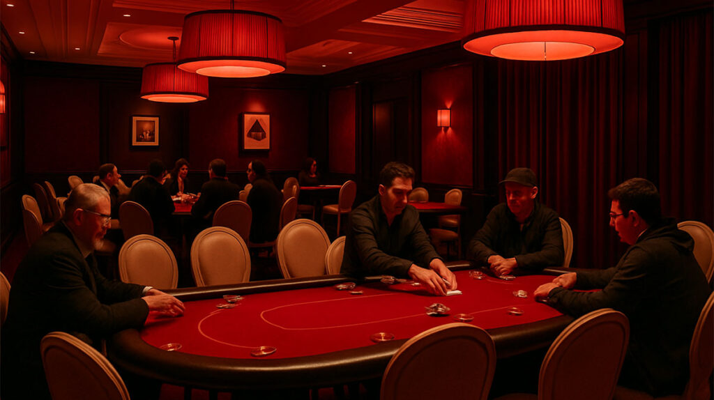 Red Lighting Luxurious Poker Room