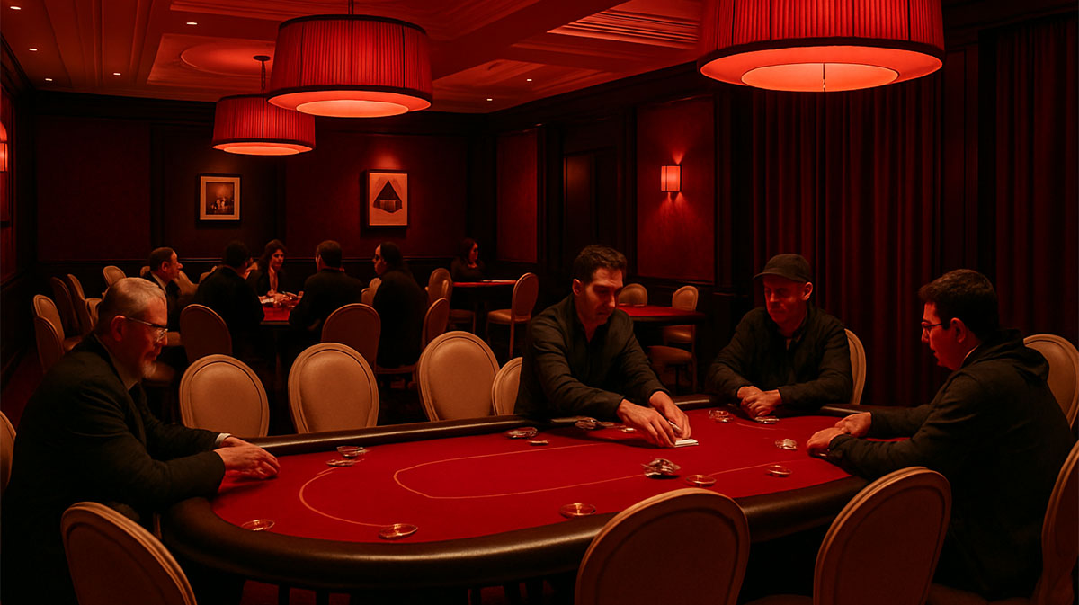 Red Lighting Luxurious Poker Room