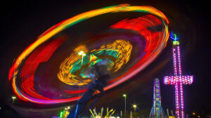 Spinning Carnival Ride Going Fast