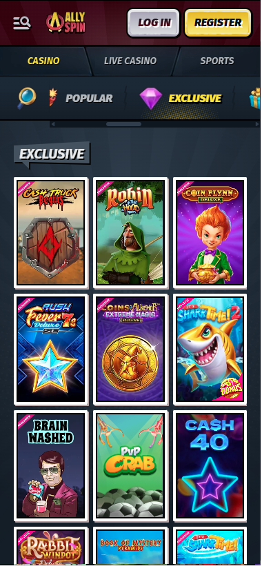 Allyspin exclusive casino games