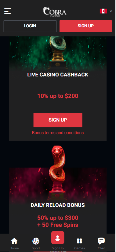 cobra casino bonuses