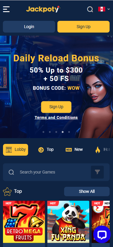jackpoty casino lobby