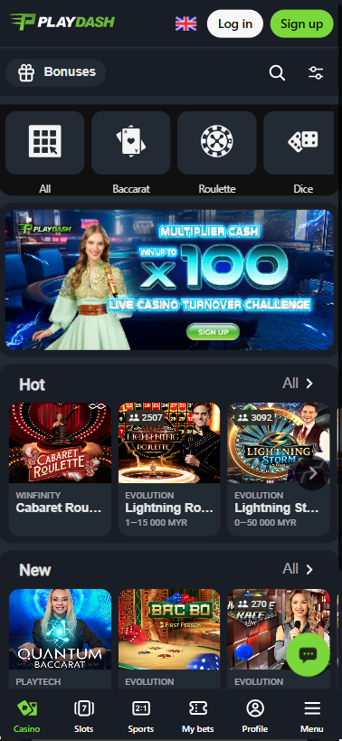 playdash casino games