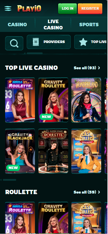 playio live casino lobby
