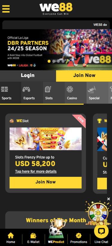 We88 Casino Lobby