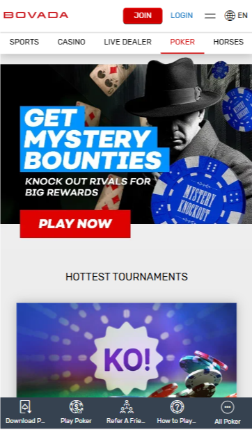 Bovada Poker Homepage