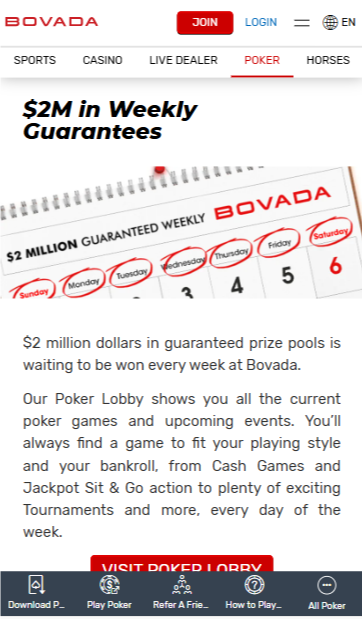 Bovada Poker Weekly Guarantees