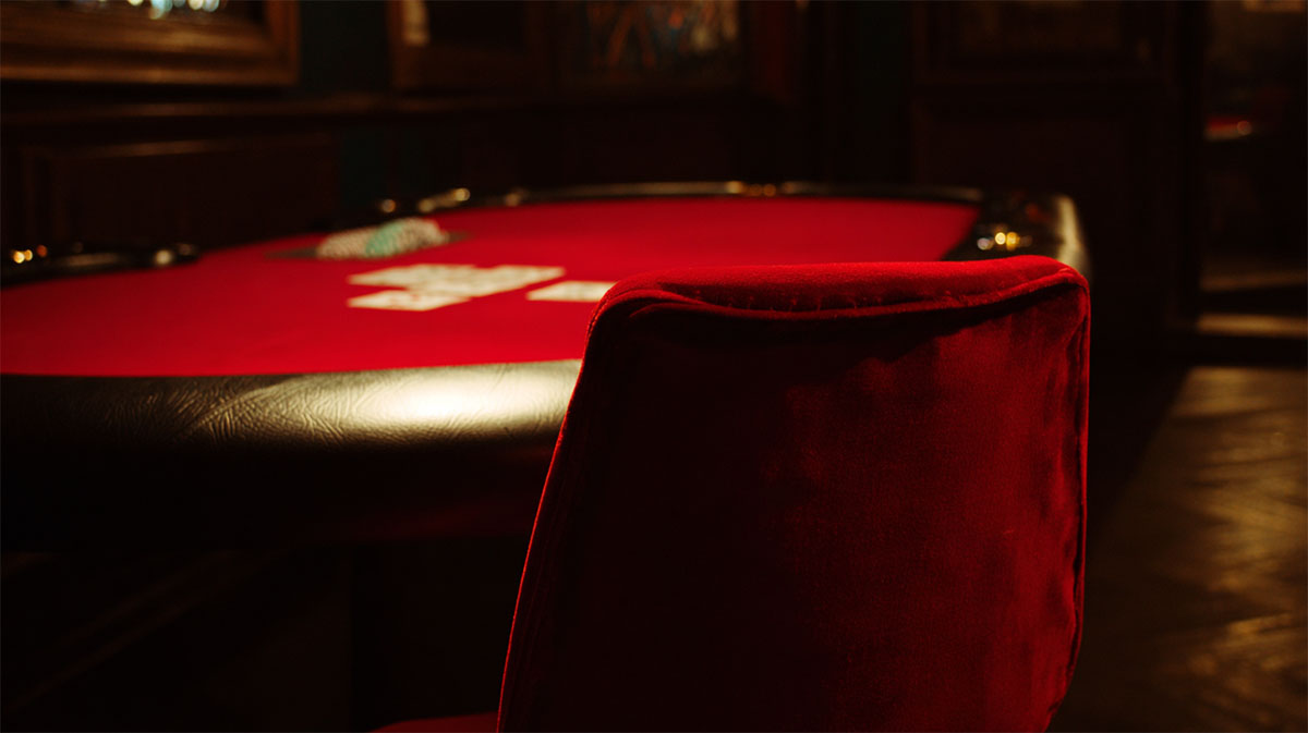 An empty seat at the poker table.