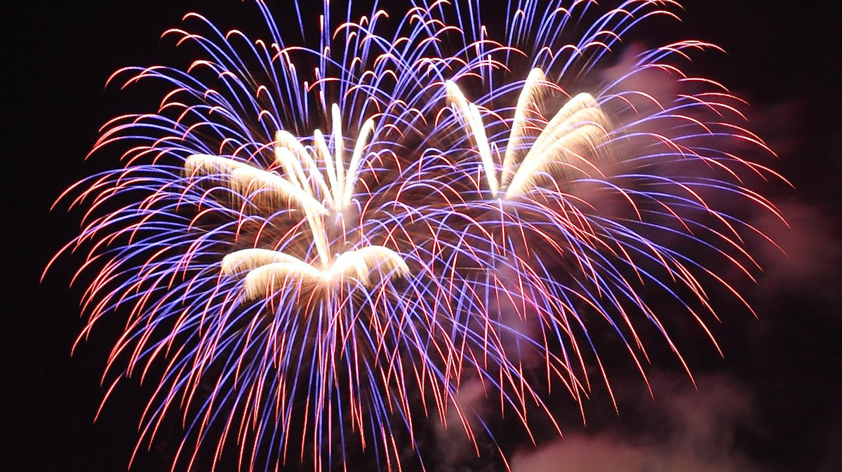 Fireworks displays are a traditional feature of Independence Day, July 4 in the US.