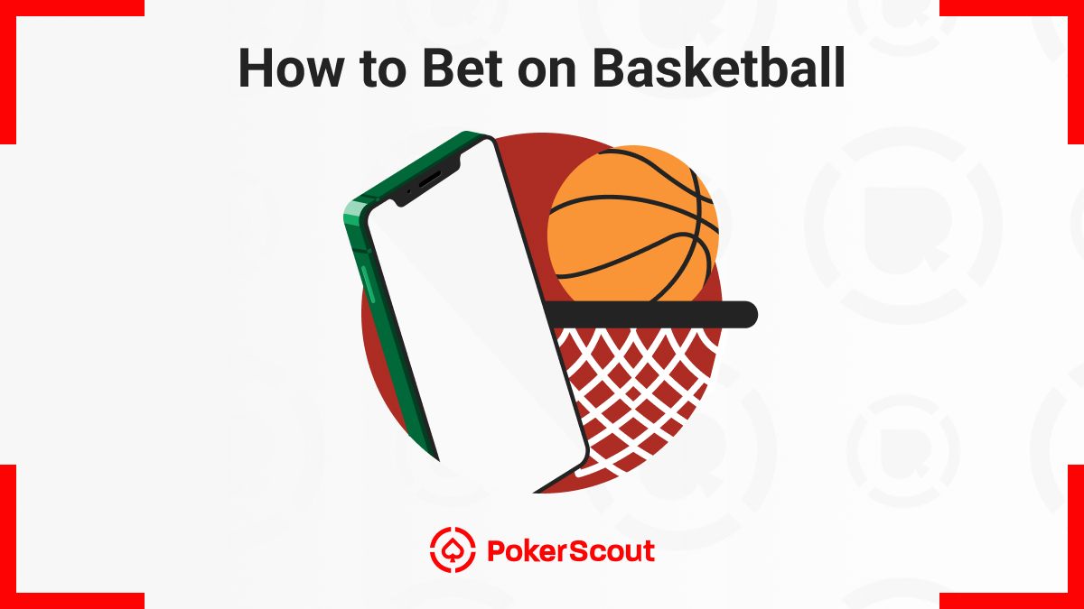 An illustration showing a smartphone and a basketball hoop, with the text "How to Bet on Basketball".