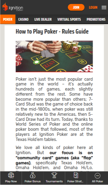 Ignition How to Play Poker
