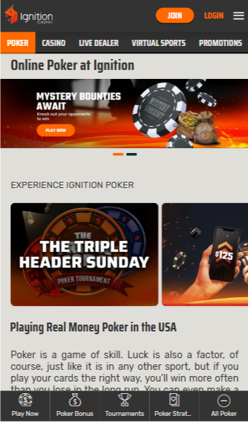 Ignition Poker Homepage