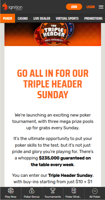 Ignition Poker Sunday Tournaments