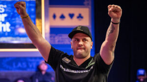Michael Mizrachi after winning an event at the WSOP.