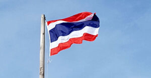 Thailand flag flying in the breeze