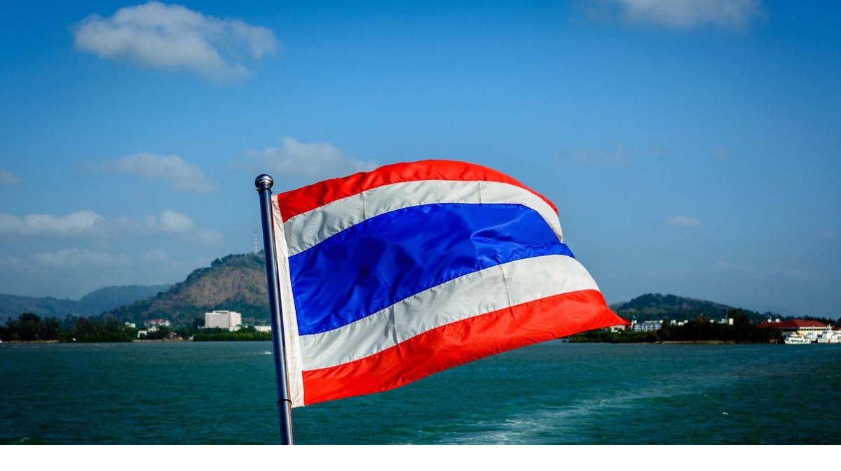 The flag of Thailand flying