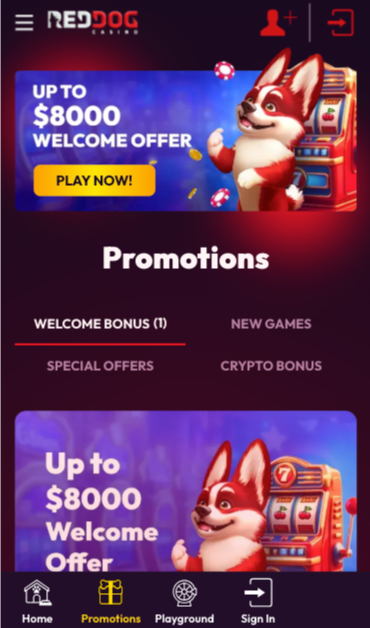 Red Dog Casino promotions