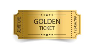 A picture of a "golden ticket."