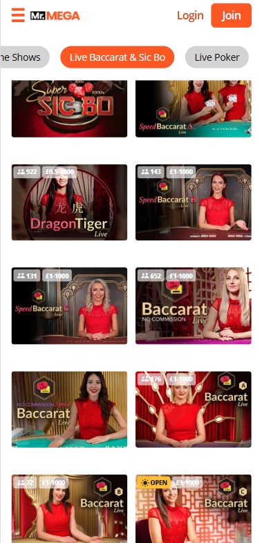 mrmega live baccarat