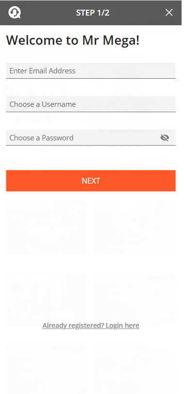 mrmega log in