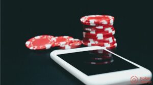 poker chips and mobile phone