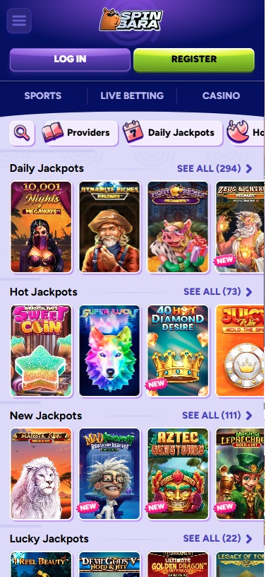 Spinbara jackpot games