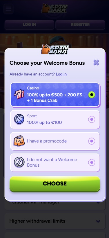 Spinbara registration