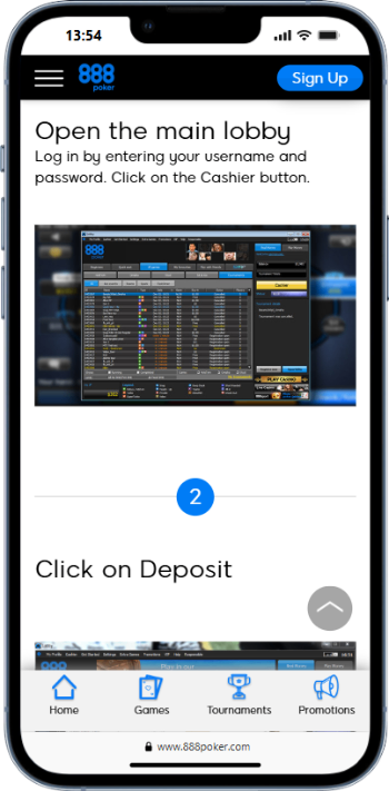 888poker how to deposit