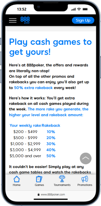 888poker rakeback