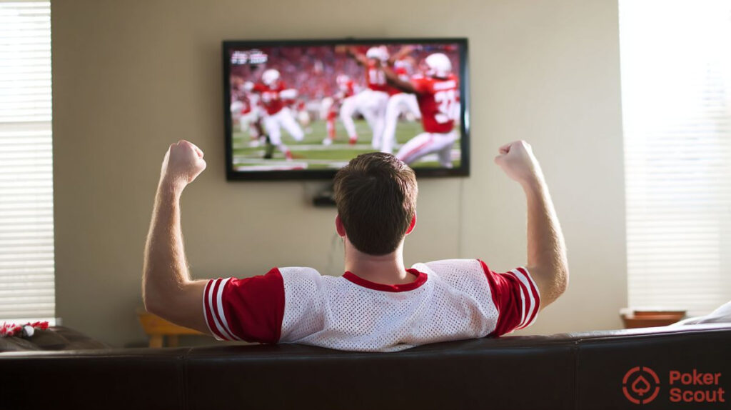 College football betting sites - fan celebrating