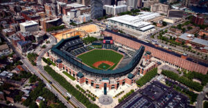 Camden Yards baseball stadium in Baltimore, MD