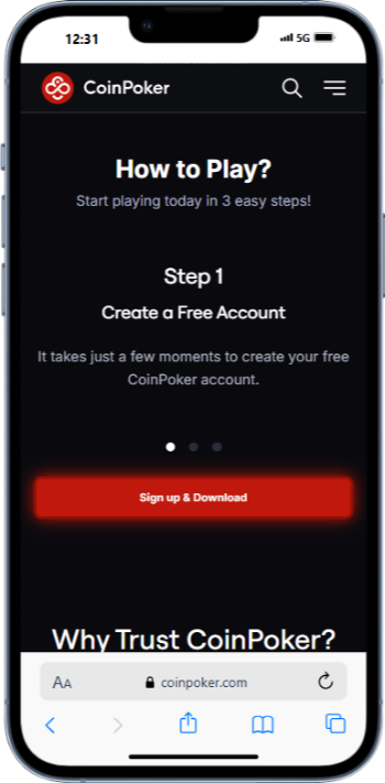 CoinPoker sign up