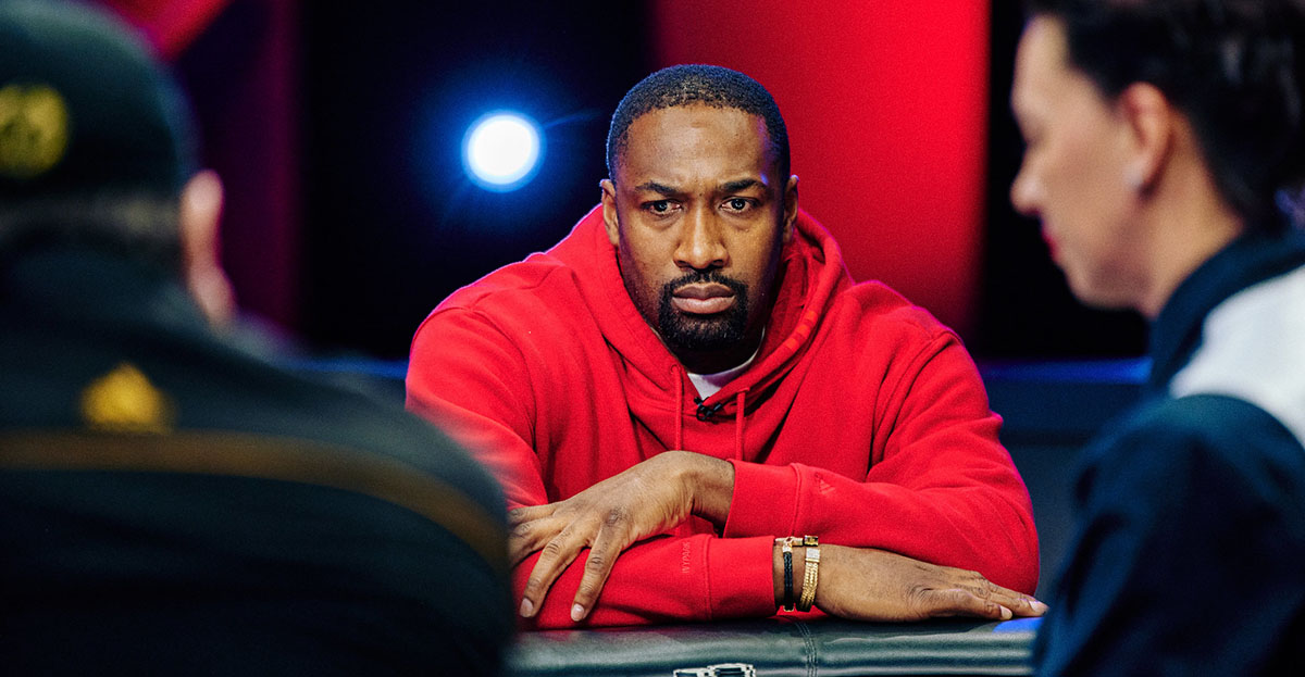 Gilbert Arenas playing poker at a WPT cash game at the Wynn in 2022