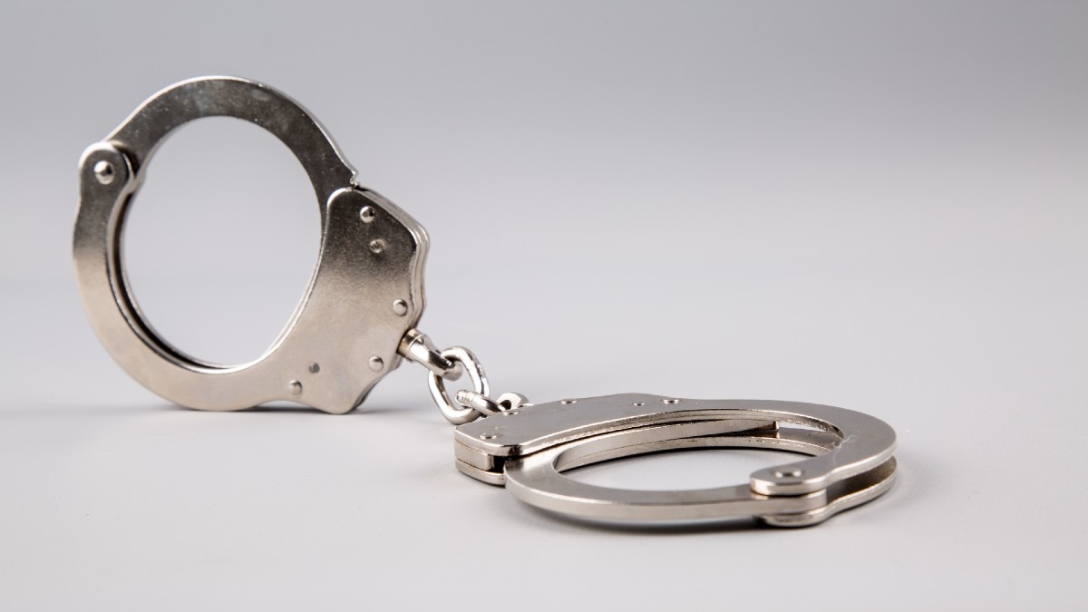 Handcuffs used to clamp suspects.