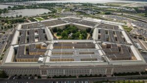 The U.S. Pentagon building photographed from above.