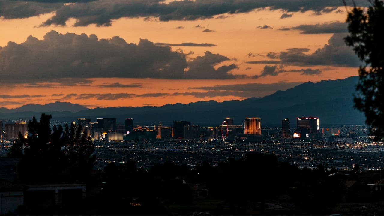 Las Vegas strip sunset