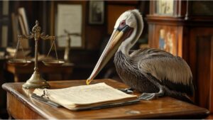 Louisiana pelican in courtroom