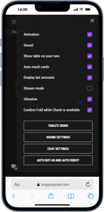 Lucky Poker Settings