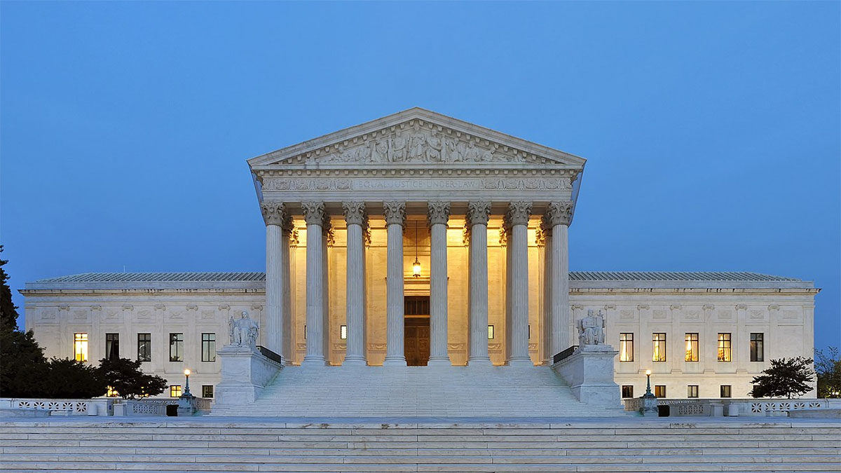 The Supreme Court of the United States at dusk