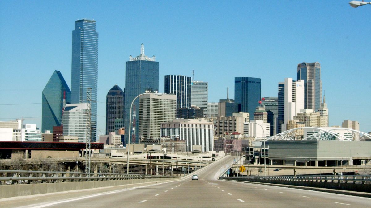 The skyline of the city of Dallas.